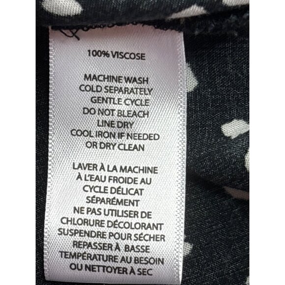 Beachlunchlounge Collection Abstract Polka Dot Top Size M Tie Front Black White - Picture 5 of 6